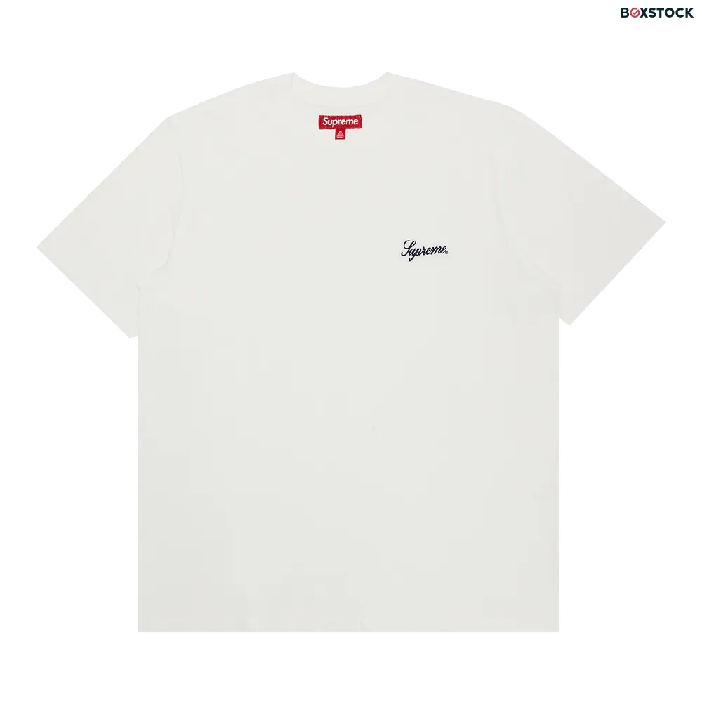 supreme Supreme Washed Script Short-Sleeve Top 'White' Fall/Winter 2023