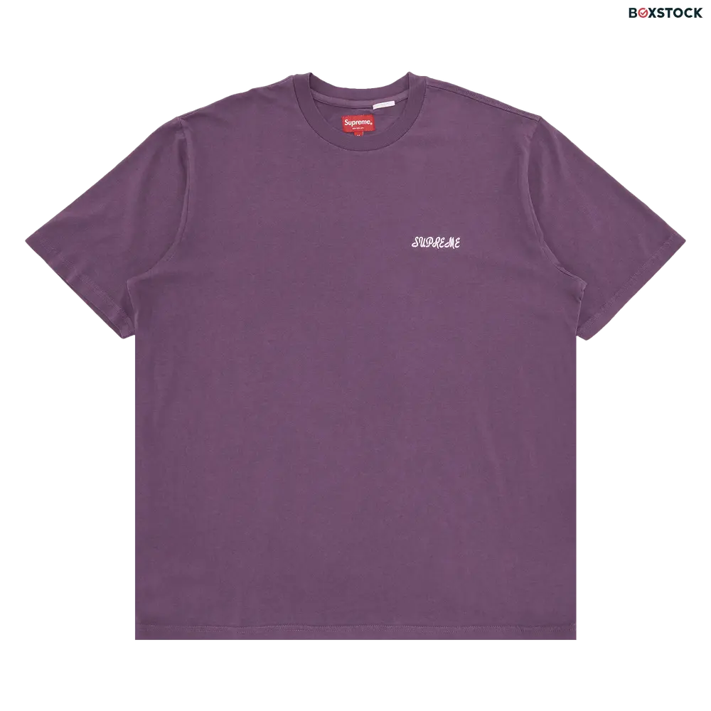 supreme Supreme Washed Script Short-Sleeve Top 'Purple' Spring/Summer 2023
