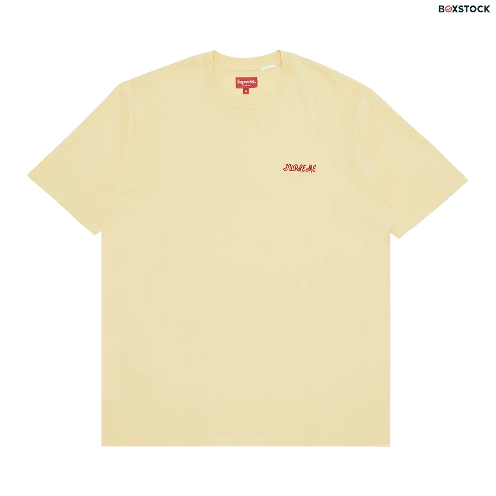 supreme Supreme Washed Script Short-Sleeve Top 'Yellow' Spring/Summer 2023