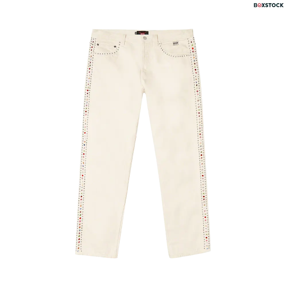 supreme Supreme x B.B. Simon Studded Regular Jean 'Natural' Cream Spring/Summer 2022