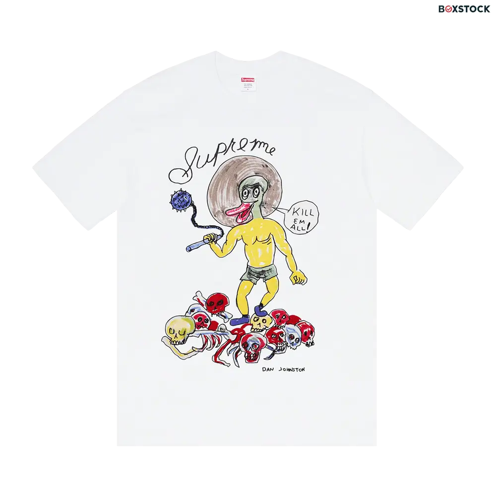 supreme Supreme x Daniel Johnston Kill Em All Tee 'White' Spring/Summer 2020