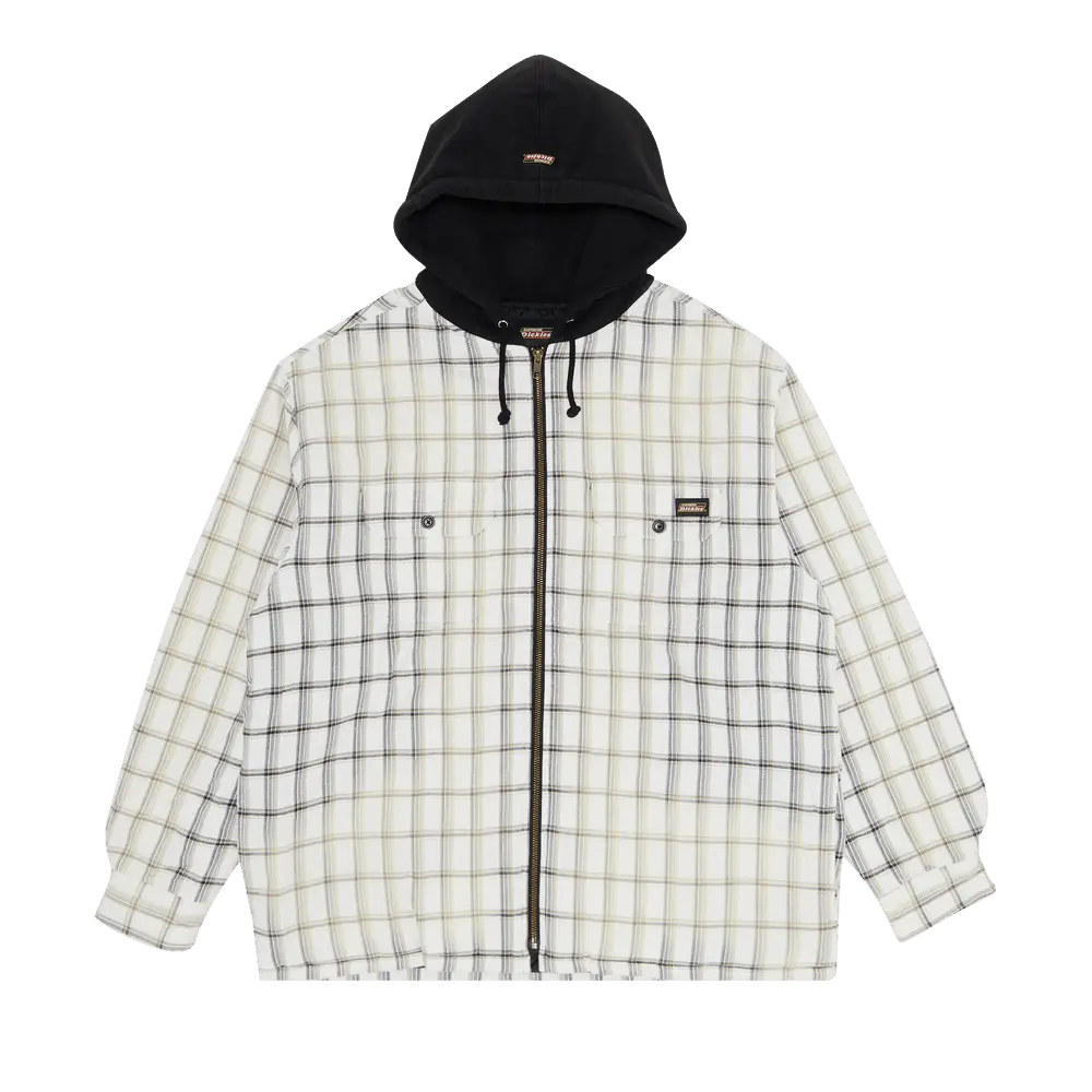 Supreme x Dickies Plaid Hooded Zip Up Shirt 'White' Fall/Winter 2023