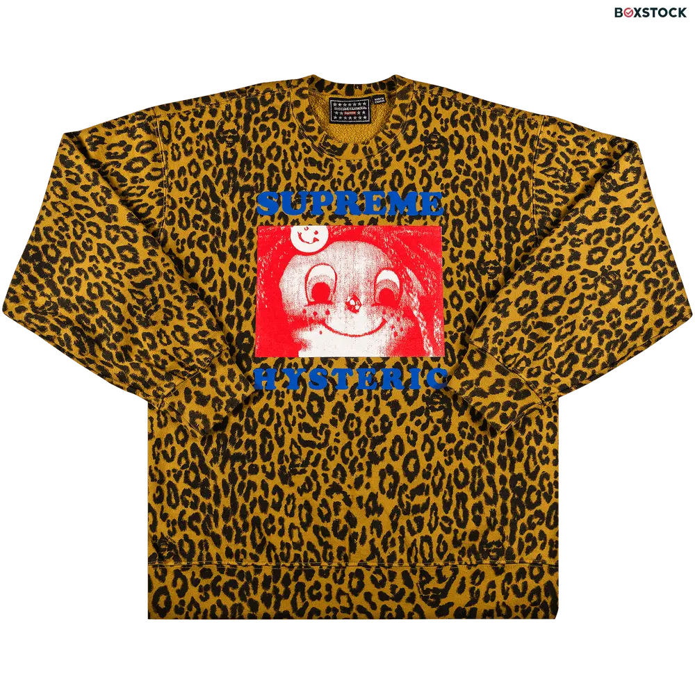 supreme Supreme x Hysteric Glamour Crewneck 'Leopard' Tan Spring/Summer 2021