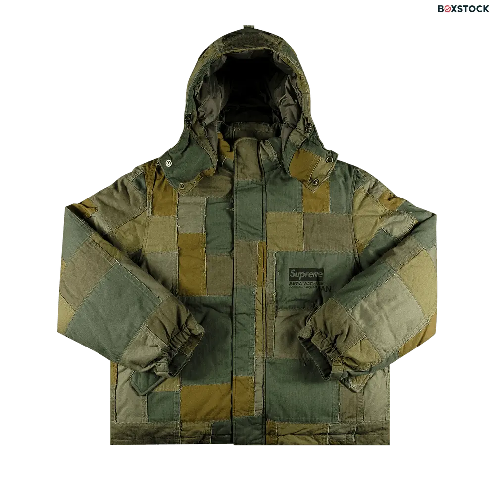 supreme Supreme x Junya Watanabe x Comme des Garçons MAN Patchwork Puffy Jacket 'Olive' Green Fall/Winter 2021