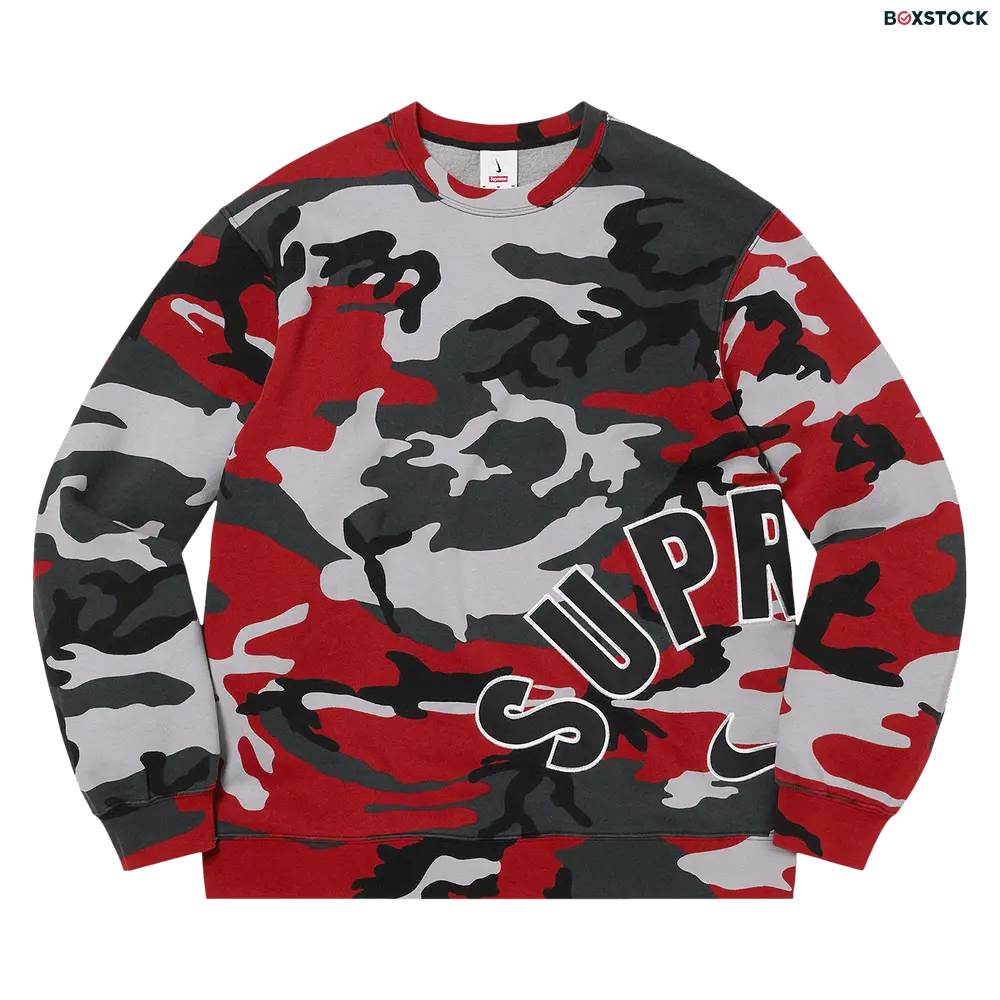 supreme Supreme x Nike Arc Crewneck 'Red Camo' Spring/Summer 2022