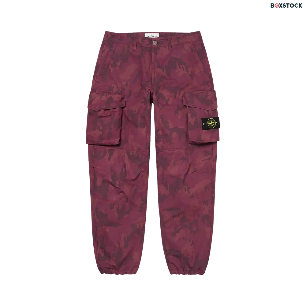 supreme Supreme x Stone Island Reactive Ice Camo Ripstop Cargo Pant 'Red' Spring/Summer 2022