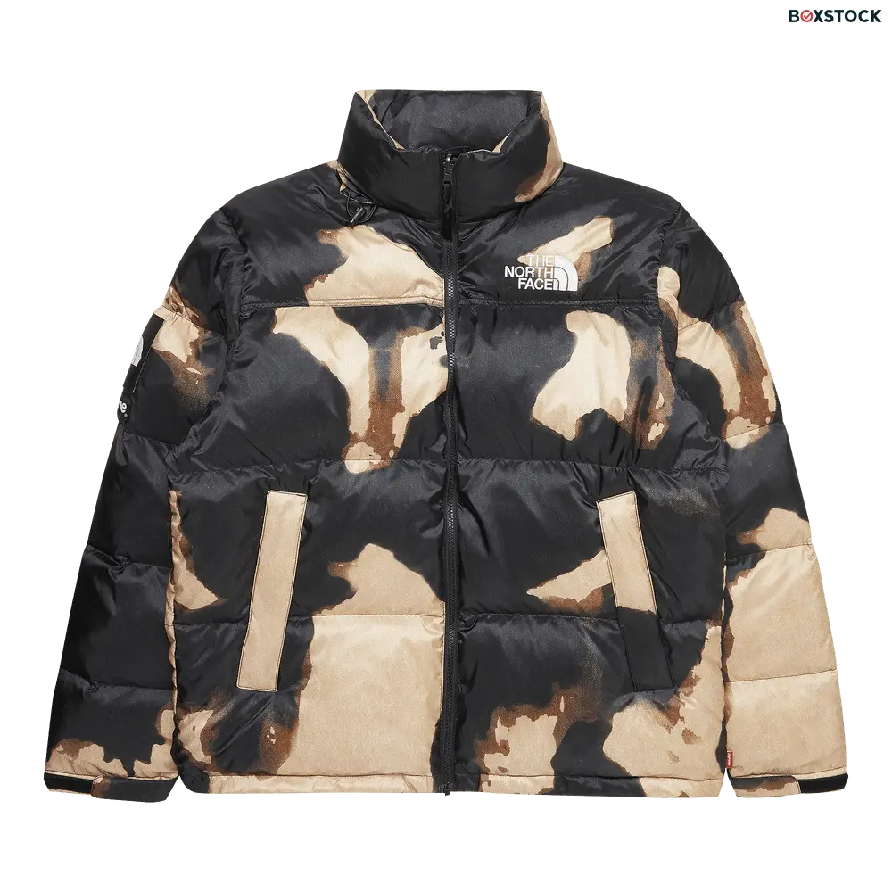supreme Supreme x The North Face Bleached Denim Print Nuptse Jacket 'Black' Fall/Winter 2021