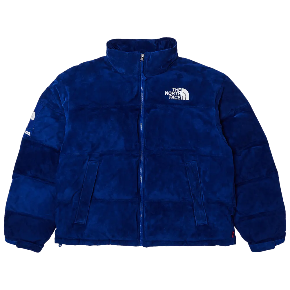 Supreme x The North Face Suede Nuptse Jacket 'Blue' Fall/Winter 2023