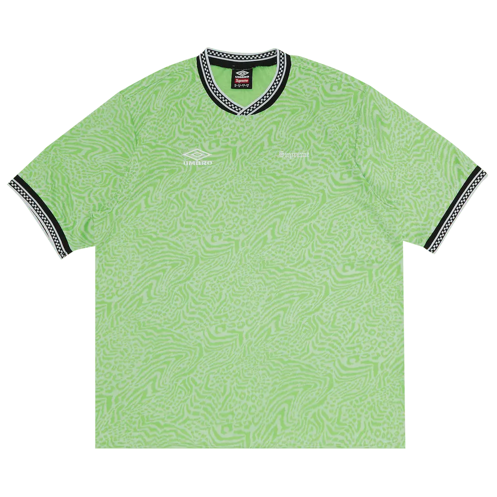 Supreme x Umbro Jacquard Animal Print Soccer Jersey 'White' Spring/Summer 2023