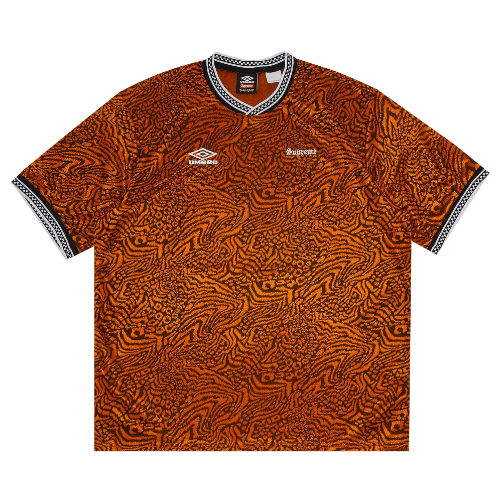 Supreme x Umbro Jacquard Animal Print Soccer Jersey 'Orange' Spring/Summer 2023