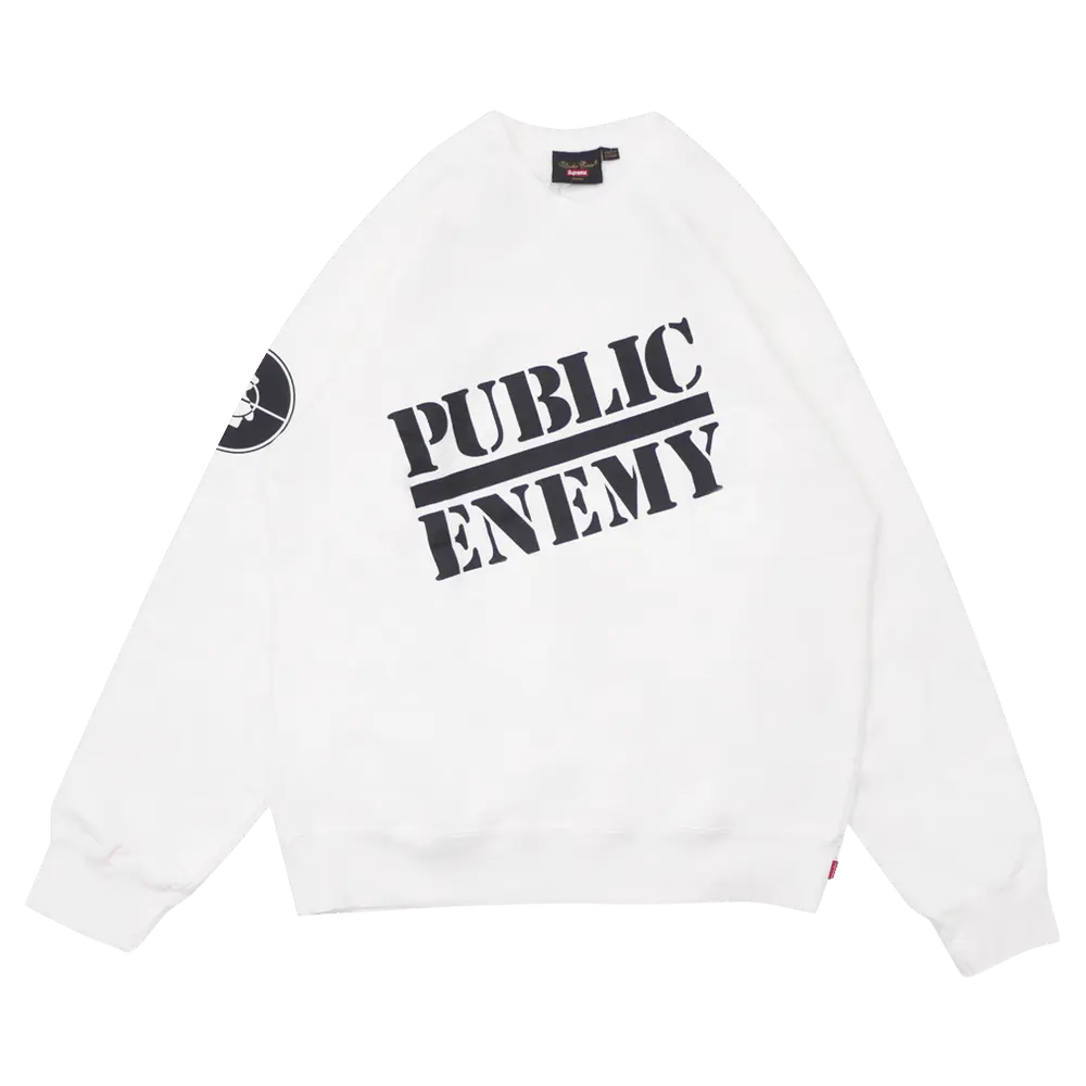 Supreme x Undercover x Public Enemy Crewneck Sweatshirt 'White' Spring/Summer 2018