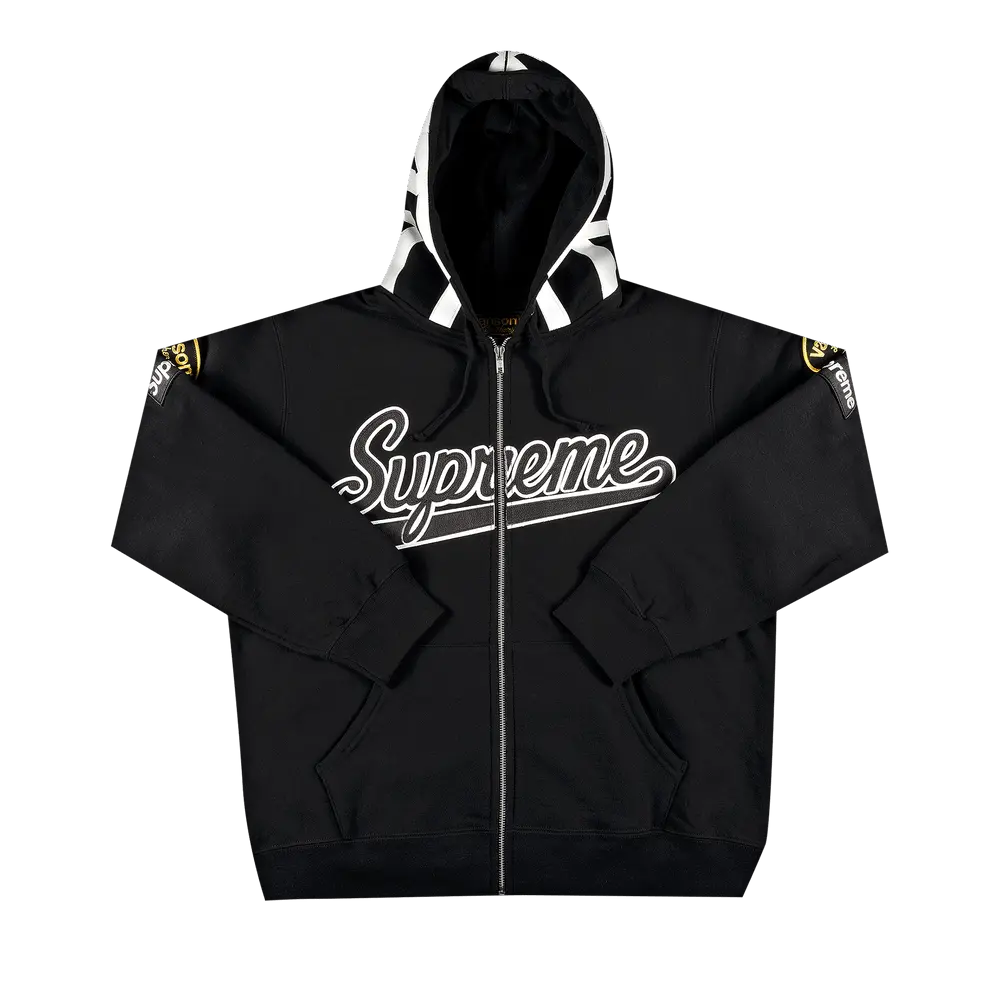 Supreme x Vanson Leathers Spider Web Zip Up Hooded Sweatshirt 'Black' Spring/Summer 2021