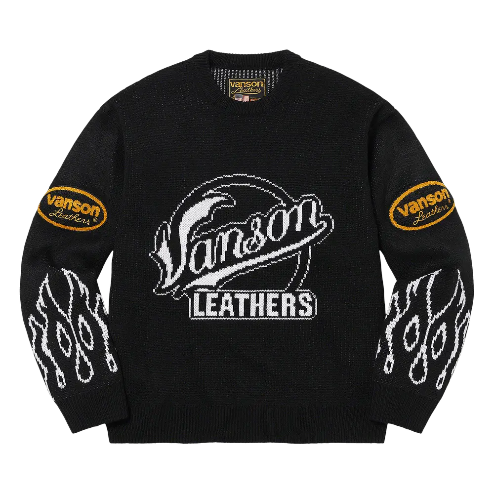 Supreme x Vanson Leathers Sweater 'Black' Spring/Summer 2022