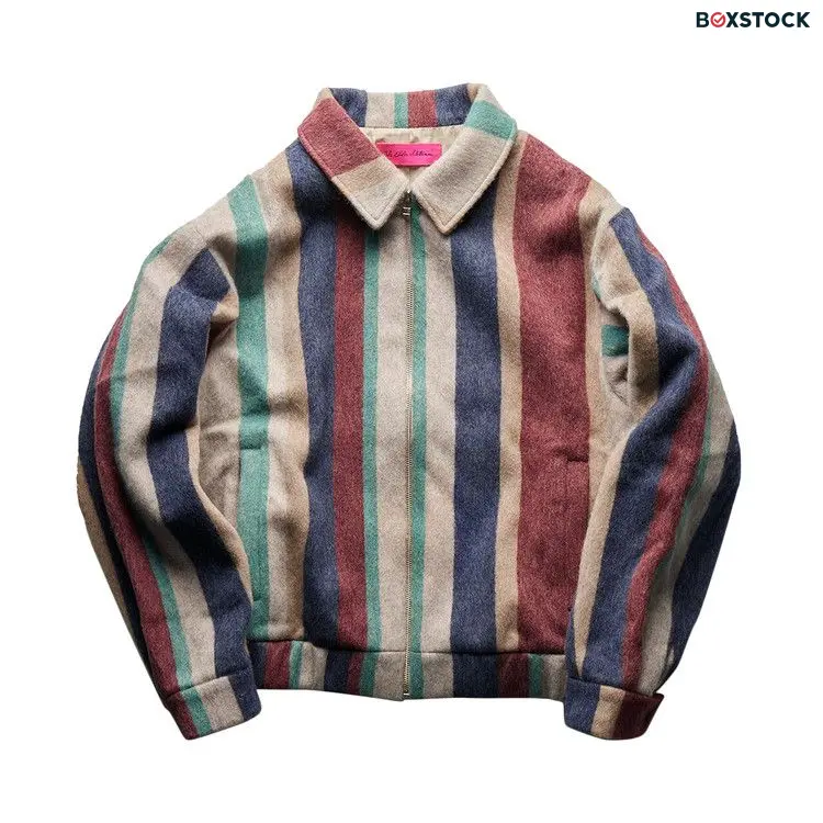 The Elder Statesman Brushed Striped Member Jacket 'Brushed Wool Stripe' Multi-Color Fall/Winter 2023