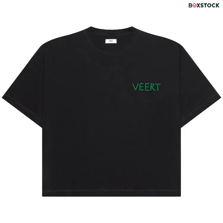 VEERT Handwritten Embroidered T-Shirt 'Black' Fall/Winter 2023