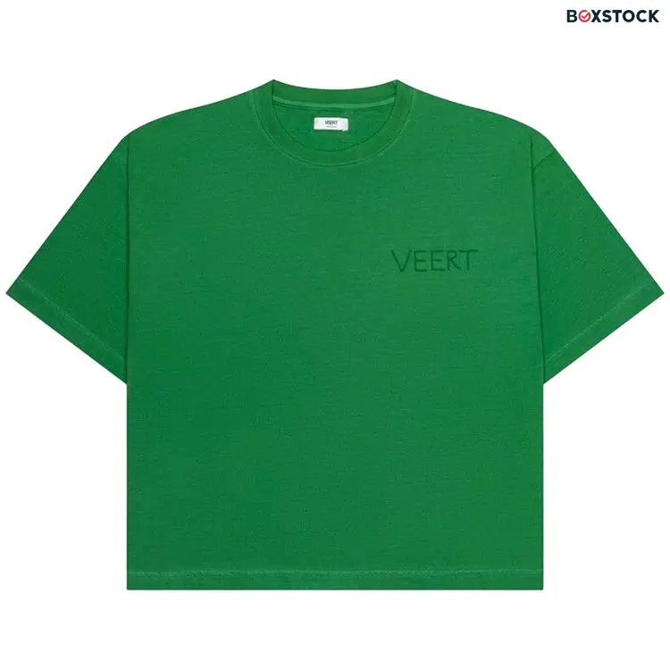 VEERT Handwritten Embroidered T-Shirt 'Green' Fall/Winter 2023