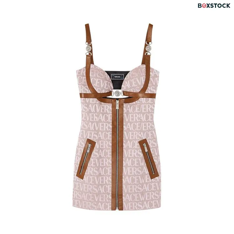 Versace All Over Mini Dress 'Pale Pink/Beige' Fall/Winter 2023