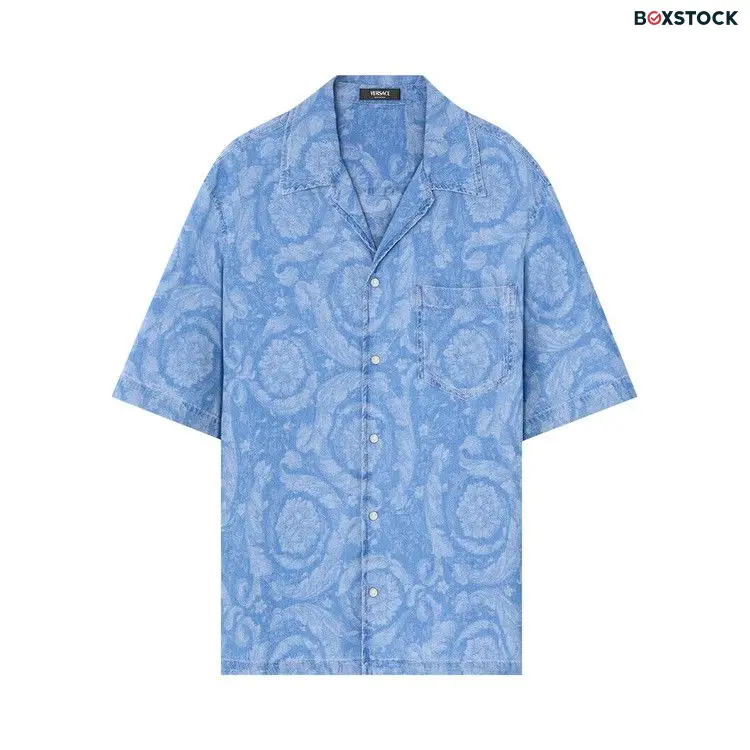 Versace All Over Denim Shirt 'Light Blue' Pre-Fall 2024