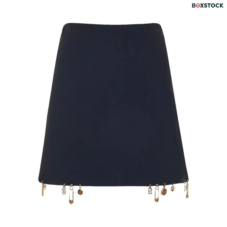 Versace Charm-Embellished Satin Mini Skirt 'Black' Fall/Winter 2021