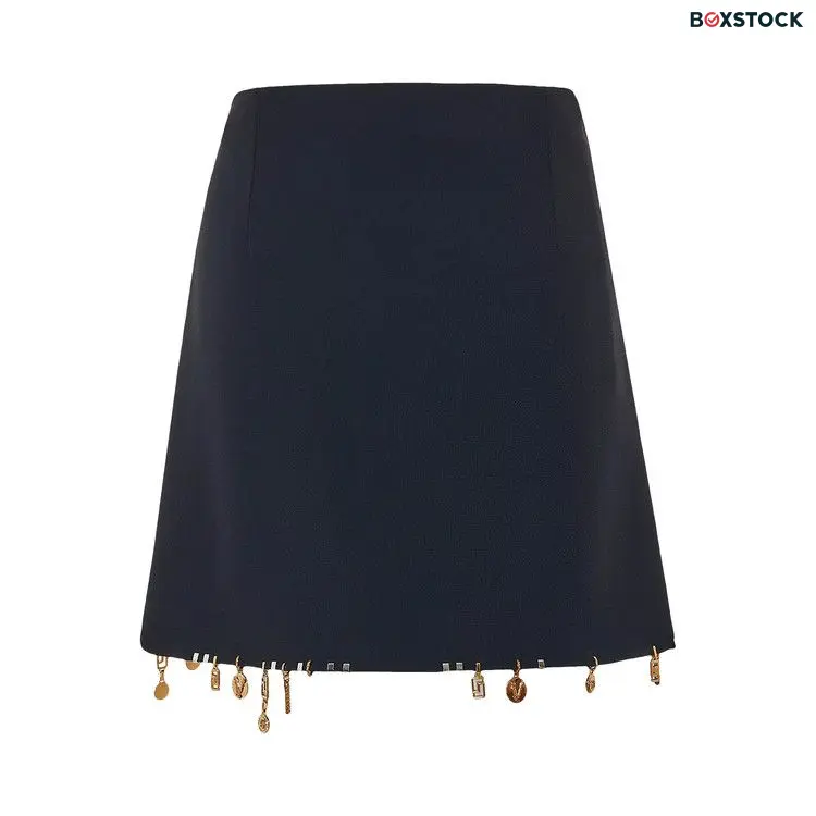 Versace Charm-Embellished Satin Mini Skirt 'Black' Fall/Winter 2021