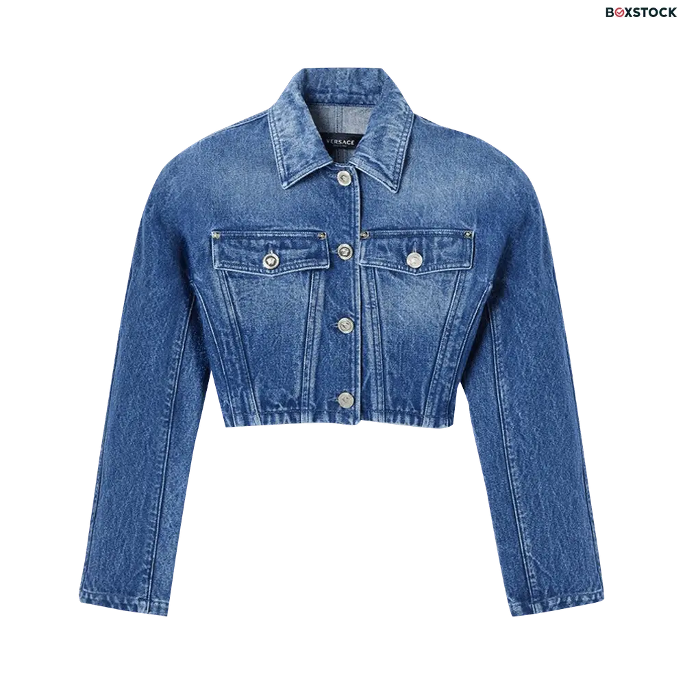 Versace Rounded Crop Denim...