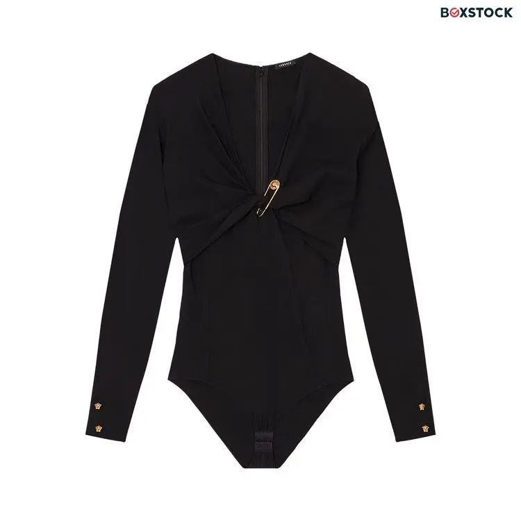 Versace Safety Pin Bodysuit 'Black' Fall/Winter 2021