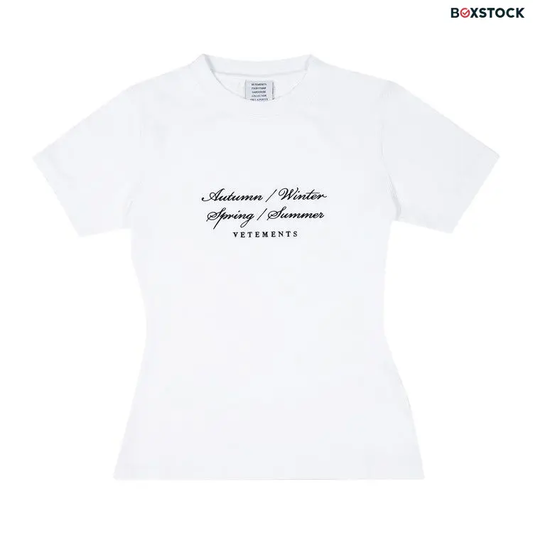 Vetements 4 Seasons Embroidered Logo Fitted T-Shirt 'White' Spring/Summer 2024