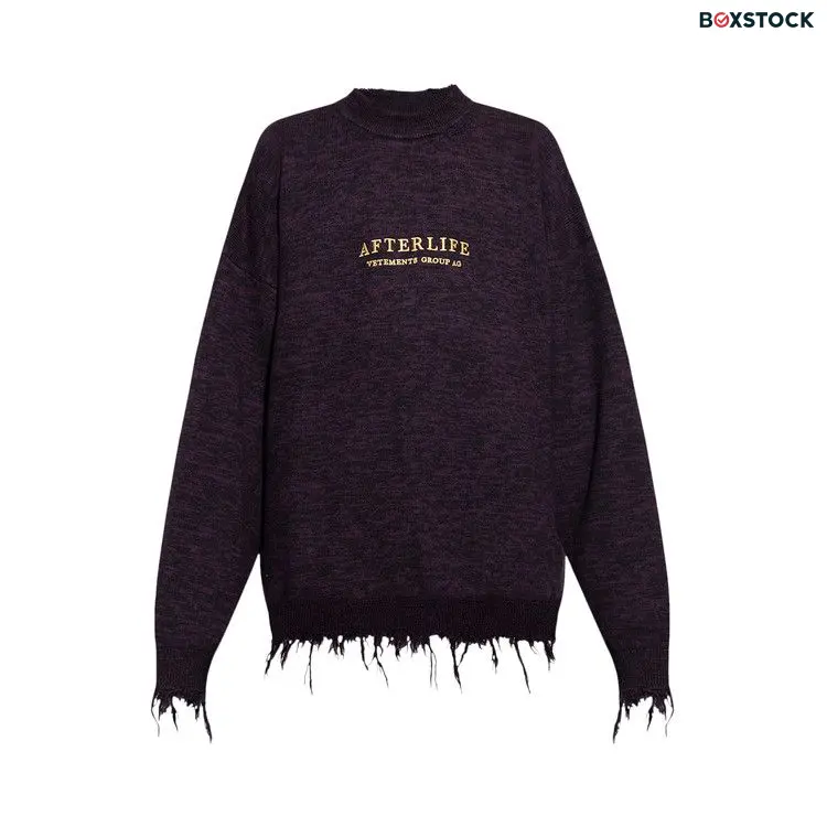 Vetements Afterlife Destroyed Knitted Sweater 'Purple' Spring/Summer 2023