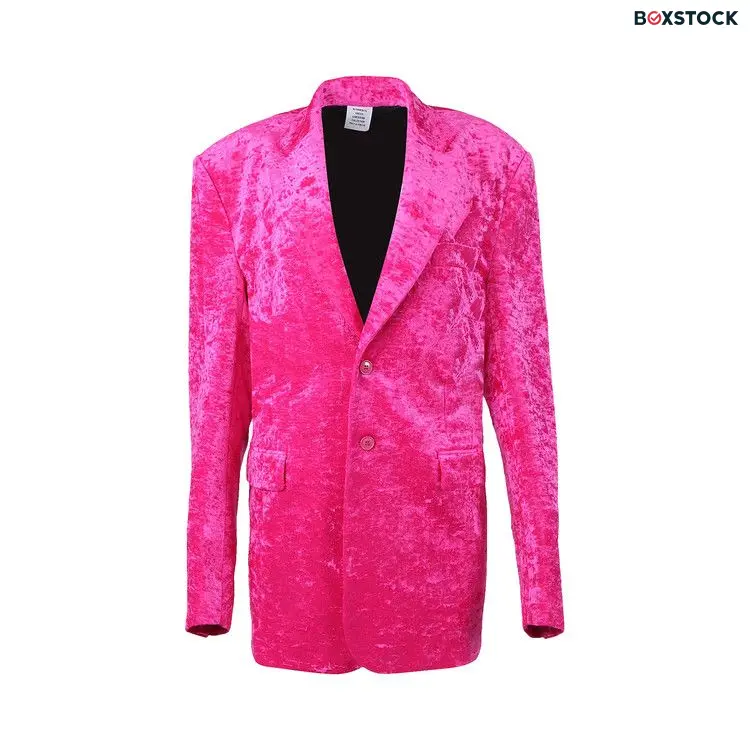 Vetements Boxy Single Breasted Velvet Tailored Jacket 'Pink' Fall/Winter 2022