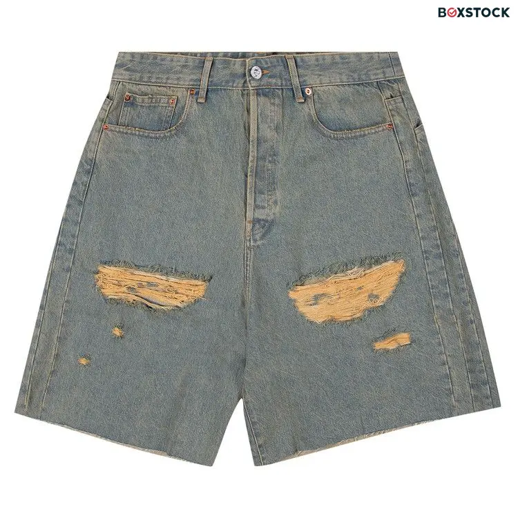 Vetements Destroyed Baggy Shorts 'Blue/Sand' Spring/Summer 2024