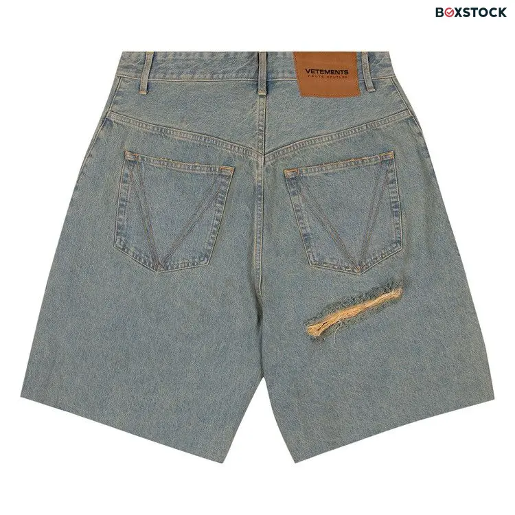 Vetements Destroyed Baggy Shorts 'Blue/Sand' Spring/Summer 2024