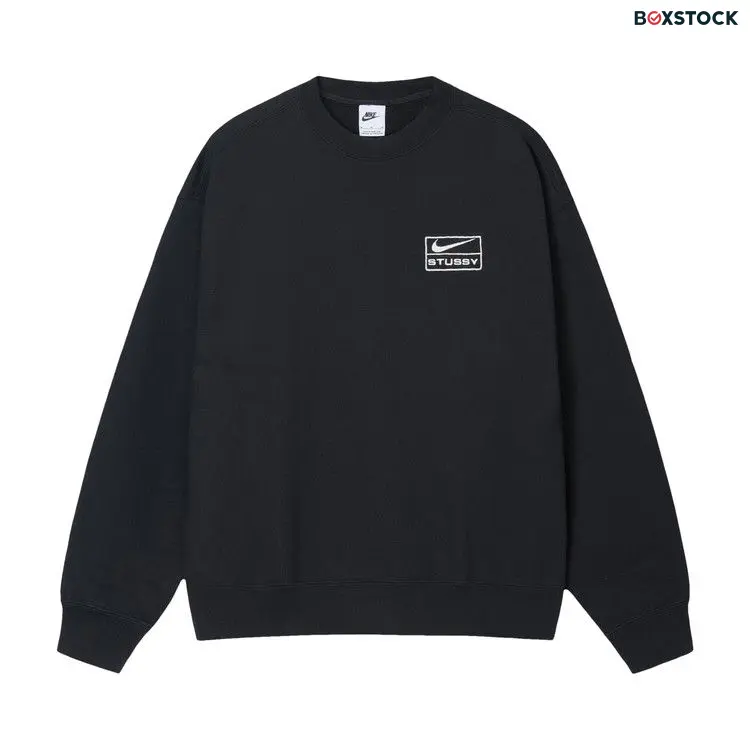Stussy x Nike Fleece Crew 'Black' Spring/Summer 2023
