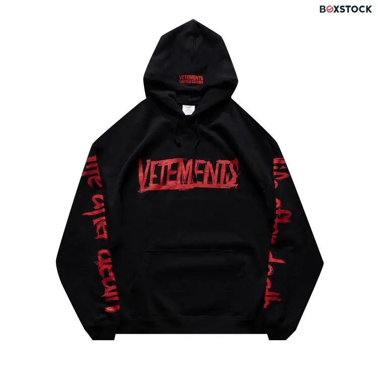 Vetements World Tour Logo Hoodie 'Black/Red' Fall/Winter 2021