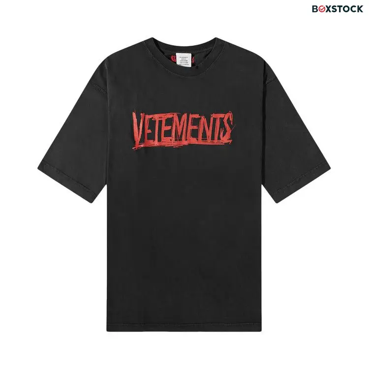 Vetements World Tour Logo T-Shirt 'Washed Black' Fall/Winter 2023