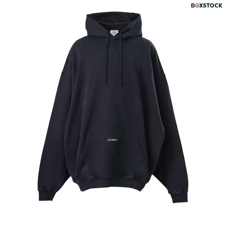 Vetements Woven Label Logo Hoodie 'Black' Fall/Winter 2024