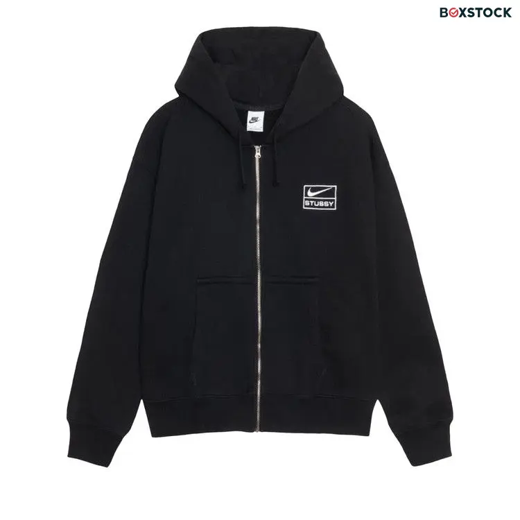 Nike x Stussy Zip Fleece Hoodie 'Black' Fall/Winter 2023