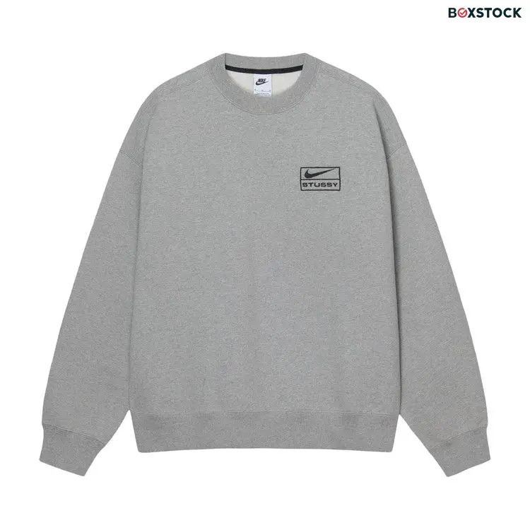 Stussy x Nike Fleece Crew 'Dark Grey Heather' Spring/Summer 2023