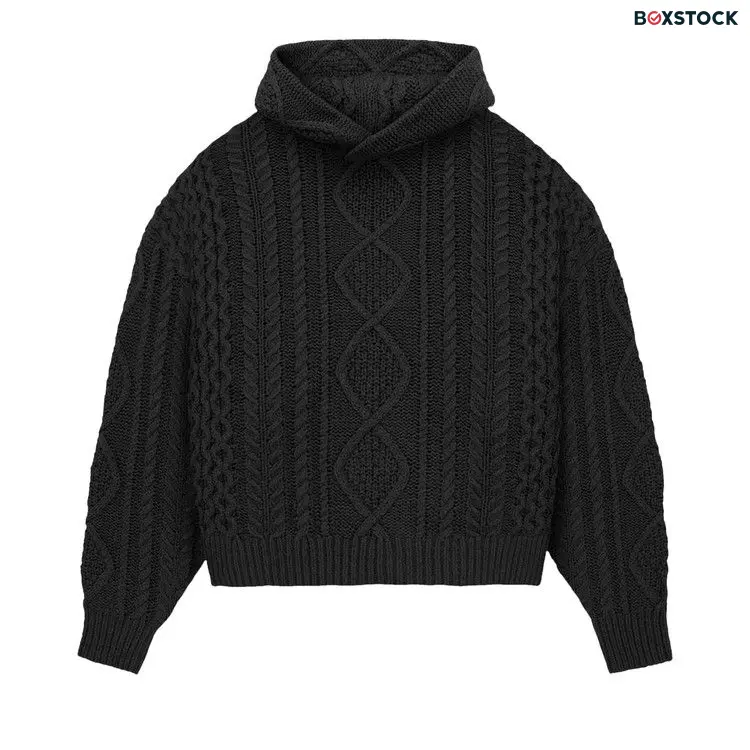 Fear of God Essentials Cable Knit Hoodie 'Jet Black'