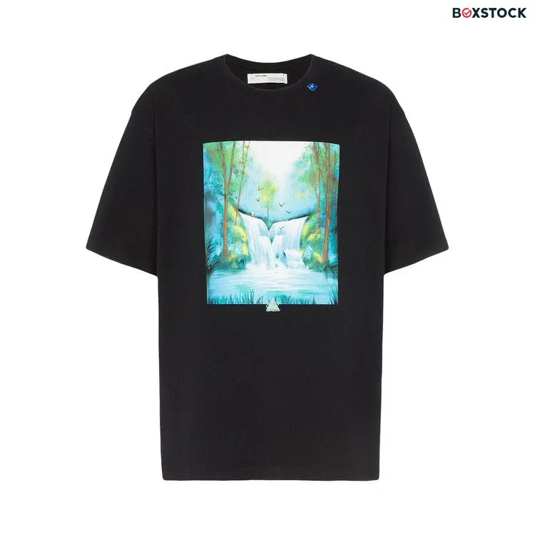 Off-White Waterfall Short Sleeve Over Tee 'Black / Multicolor' Fall/Winter 2019