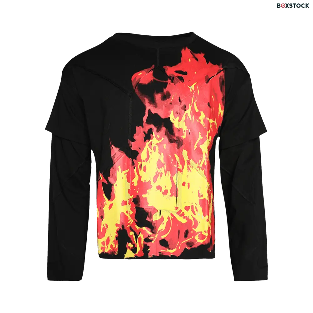 who decides war Who Decides War Flame Long-Sleeve 'Coal' Black Spring/Summer 2024