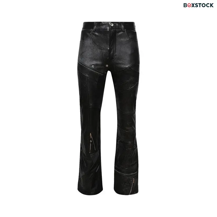 Who Decides War Fragmented Leather Trouser 'Coal' Black Fall/Winter 2024