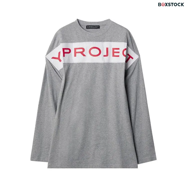 Y/Project Scrunched Logo Long-Sleeve T-Shirt 'Grey Melange' Spring/Summer 2024