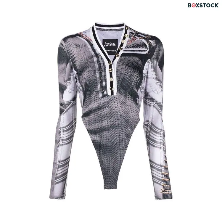 Y/Project Trompe L'Oeil Cardigan Bodysuit 'Grey/White' Spring/Summer 2023