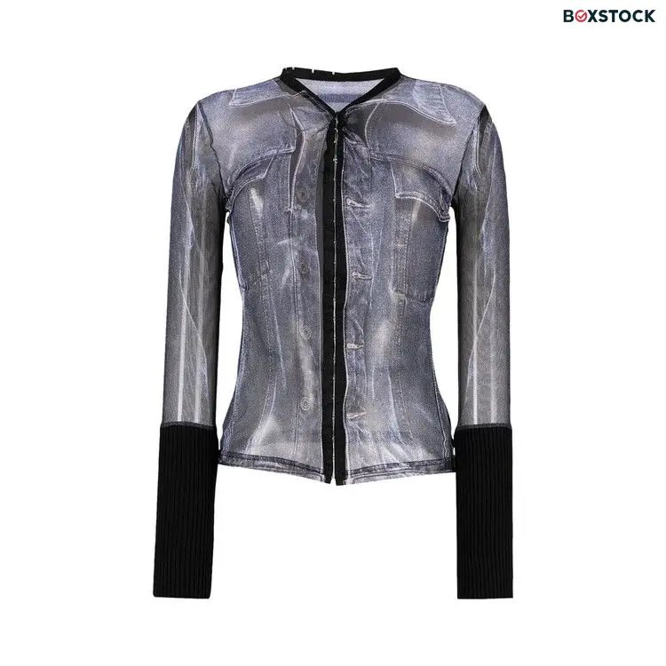 Y/Project Trompe L'Oeil Denim Hook And Eye Top 'Black/White' Spring/Summer 2023