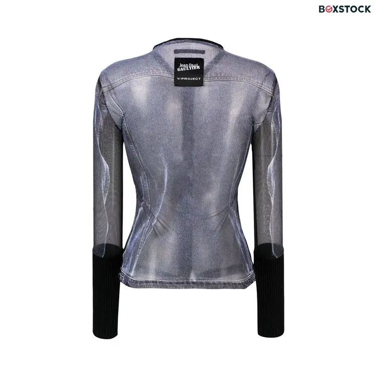 Y/Project Trompe L'Oeil Denim Hook And Eye Top 'Black/White' Spring/Summer 2023