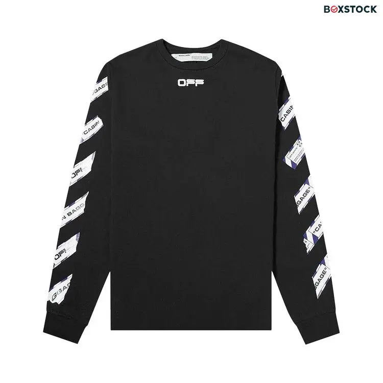 Off-White Airport Tape Long-Sleeve T-Shirt 'Black'