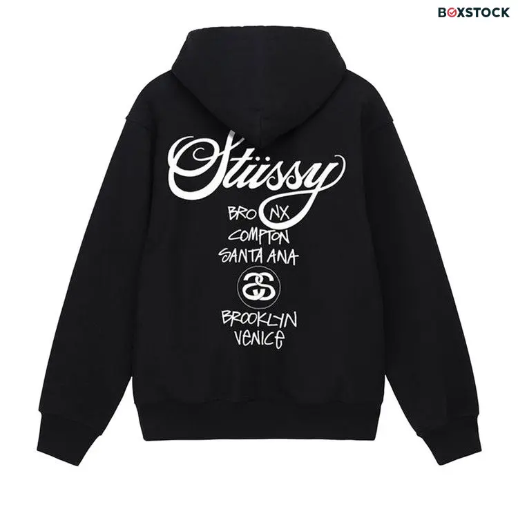 Stussy World Tour Hoodie 'Black' Fall/Winter 2022
