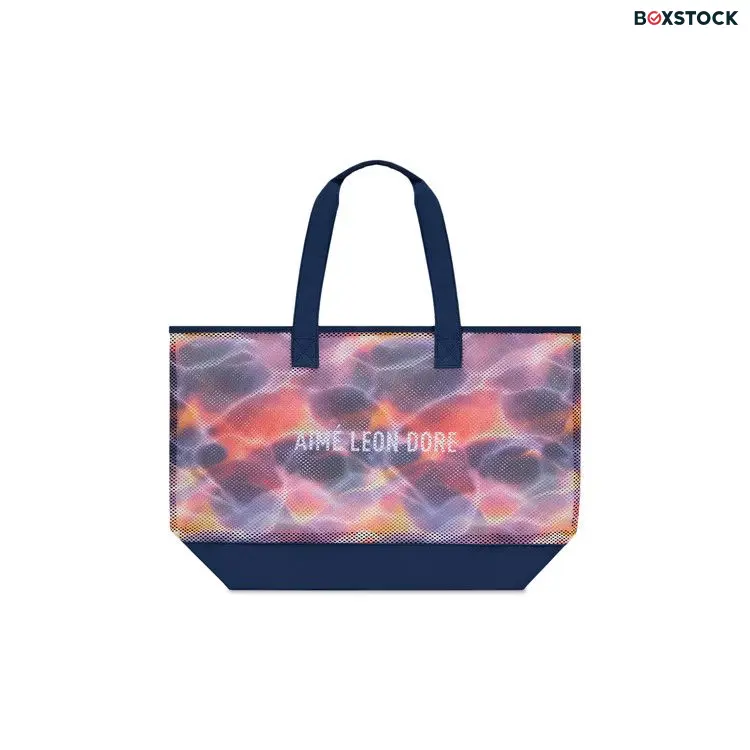 Aimé Leon Dore Aqua Print Mesh Tote Bag 'Sunset' Multi-Color Spring/Summer 2024