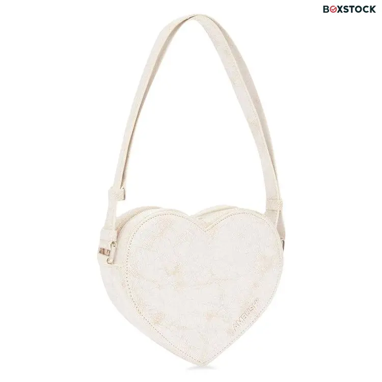 Ambush Heart Leather Shoulder Bag 'White' Spring/Summer 2024