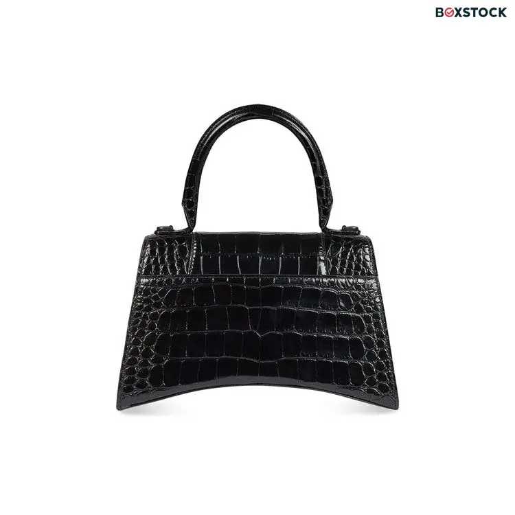 Balenciaga Hourglass Small Croc Embossed Top Handle Bag 'Black' 5935461LR6-71000